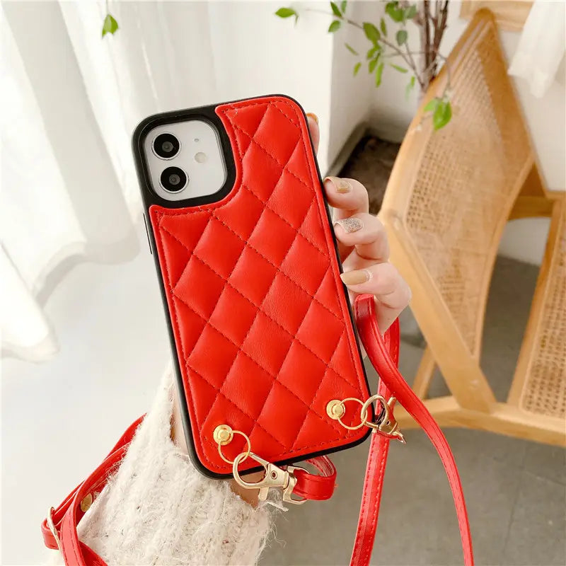 Diamond Texture Leather Phone Case