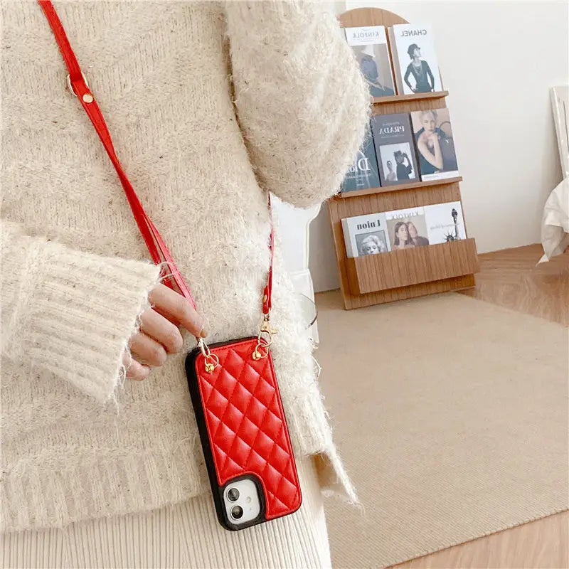 Diamond Texture Leather Phone Case