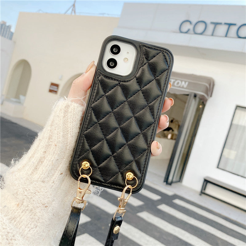 Diamond Texture Leather Phone Case Strapingo